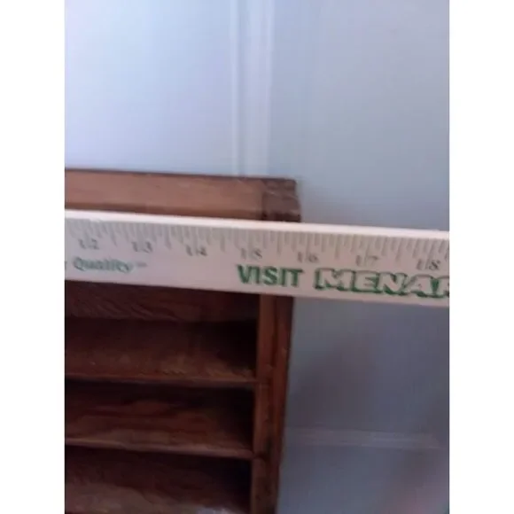 Vintage MCM Wood Shelf Storage Cabinet 25"x 16"x 2.5"
